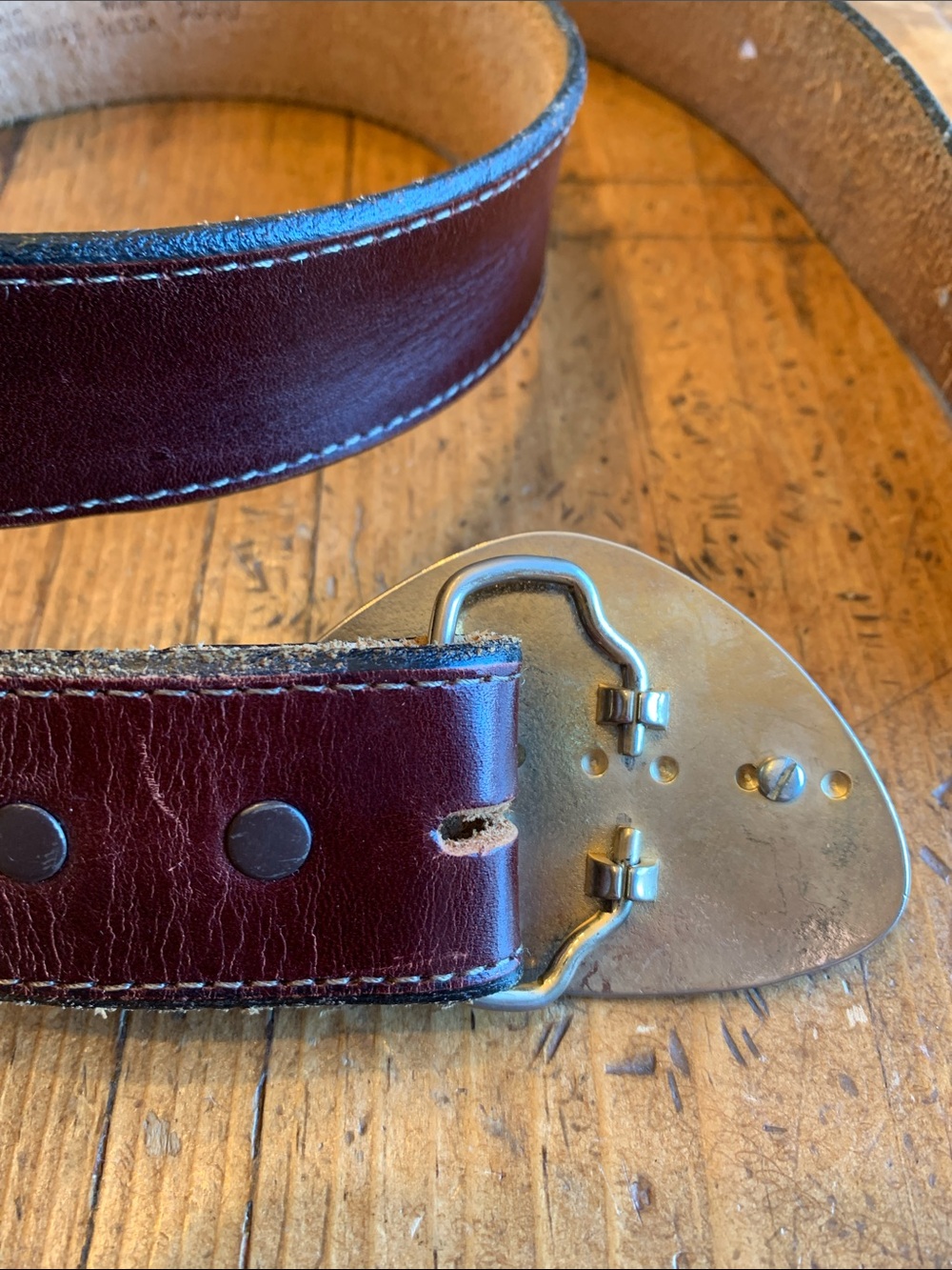 Brown Leather Belt with Agate Stone Buckle - Picture 10 of 16